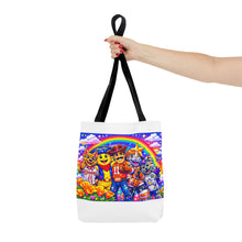 Load image into Gallery viewer, Colorful Mascot Rainbow Tote Bag — El Paso Mascots Edition in that style we all used to love wink wink
