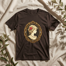 Load image into Gallery viewer, Cameo Portrait T-Shirt — Vintage Victorian Lady Frame Tee
